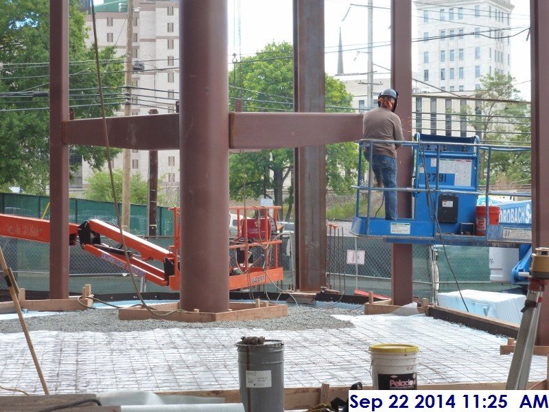 Continued fixing the main steel column at the Monumental Stairs Facing East (800x600)